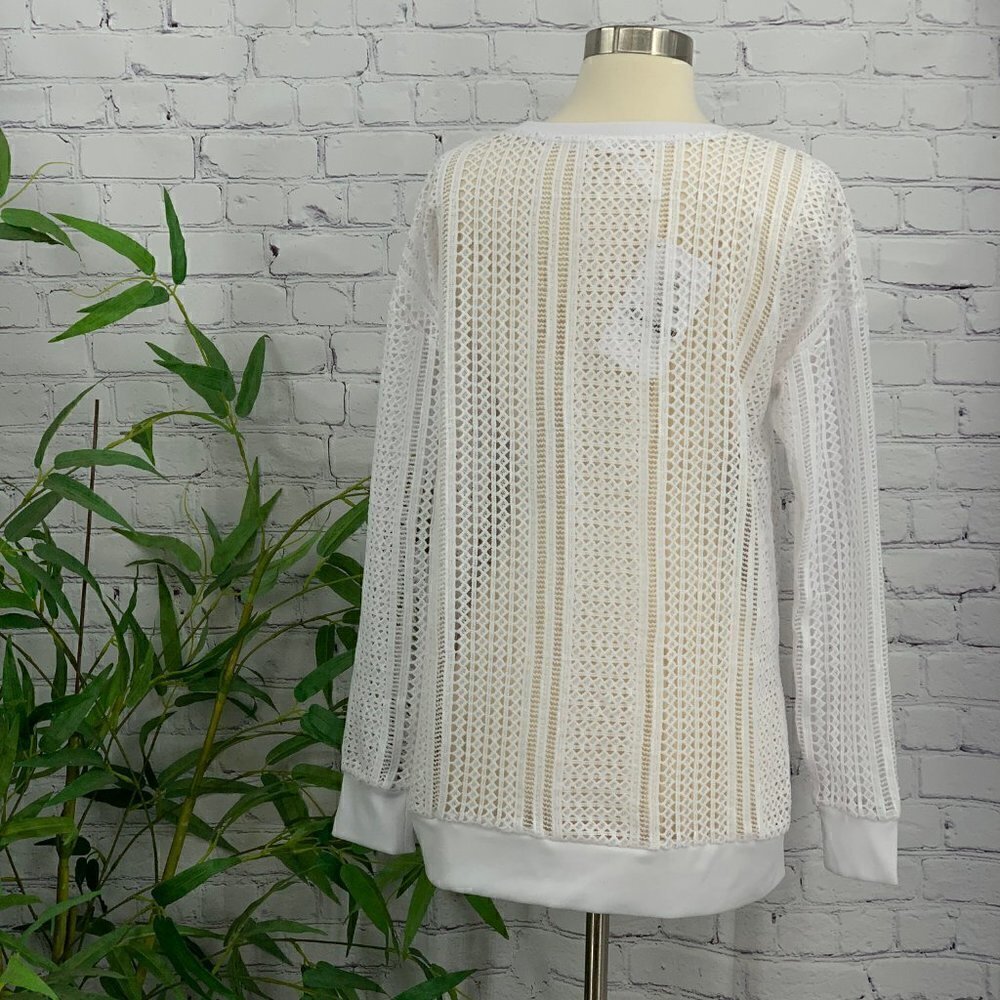 Fabletics White Eyelet Long Sleeve Sophie Tunic - Picture 3 of 7